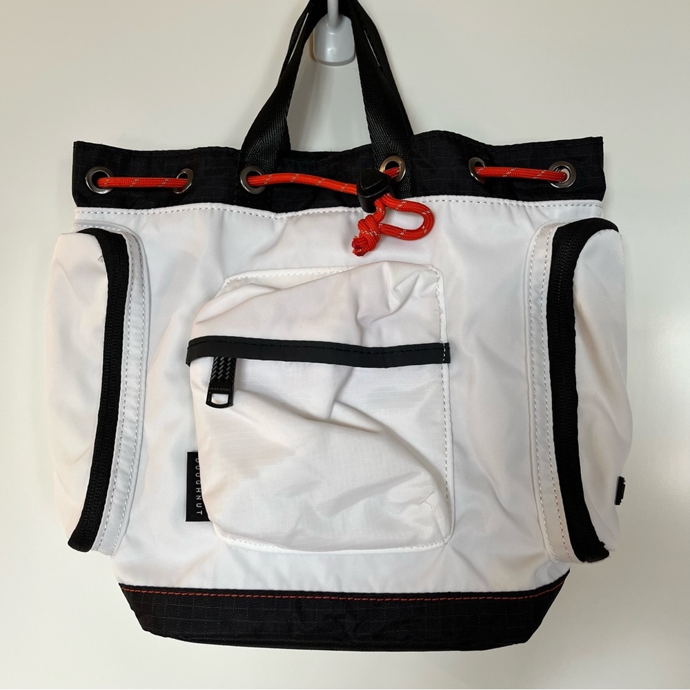 Doughnut Pyramid Tiny Game Player Series White Black Convertible Backpack Tote